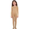 renvena Tuta Intera da Ginnastica Artistica Bambina Manica Lunga Bodysuit da Balleto Body Danza Classica Foderato in Pile Pagliaccetto Jumpsuit Autunno Inverno Nudo 7-8 anni