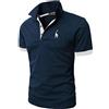 KUNJLELP Polo Uomo Manica Corta Ricamo di Giraffa Estive T-Shirt M-3XL Maglietta Camicia Abbigliamento da Lavoro