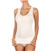 EGI Canotta Donna Spalla Larga Lana Seta Made in Italy Intimo Elegante Bordo Raso Bianco Nero, Art. 141 (6B)