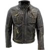 Infinity Leather Nero Caldo Brando Giubbotto da Motociclista in Pelle da Uomo S