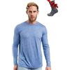 Merino.tech Maglia Termica Lana Merino Uomo - 100% Intimo Termico Lana Merino Uomo Leggero, Medio, Pesante con Calzini (Medium, 165 Deep Blue)