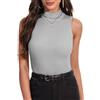 Irevial Canotta Donna Canottiera Donna Estiva Intimo Collo Alto Top Maglia Senza Maniche Elegante Maglietta Elasticizzato Gilet Comoda Lupetto vestibilità Aderente con Canotte da Traspirante