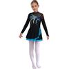 YiZYiF Ragazza Vestito da Balletto Costume da Balletto per Bambini Manica Lunga Body da Pattinaggio Artistico Leotard da Ball Dancewear Cielo blu 15-16 anni