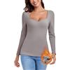 LEYSHE Maglia Termica Donna Intimo Termico Donna Invernale Sottogiacca Donna Maglia Donna Manica Lunga Maglia Maniche Lunghe Donna Sottogiacca,Grigio, M