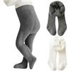 Rainjia Pantaloni termici da bambina in spugna foderati, taglia 68/74/80, 2 calze in cotone per bambine 86/92/98, elastici per neonati, leggings termici, 6 mesi - 4 anni, stile 2, 68-74