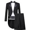 Generic Completo da Uomo con Frac, Smoking, 2 Pezzi, vestibilità Slim, Stile Vintage, Formale, con Revers a Lancia, Lungo Frac, Costume da Mago, Musicista, Coro, Nero XX-Large