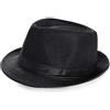Coucoland Panama Cappello Estivo da Uomo Fedora Trilby Bogart, Cappello da Sole in Paglia di Carta, da Spiaggia, da Uomo, Primavera/Estate, in Paglia 1920s (Taglia Unica) (Nero)