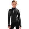 MSemis Maglia a Maniche Lunghe da Bambina per Equitazione T-Shirt Top Camicette da Torneo Equitazione Maniche Lunghe Maglietta Concorso Sweatshirt Sportswear Nero 9-10 Anni