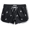 maamgic Pantaloncini da Bagno da Donna Pantaloncini da Donna con Tasca in Rete Hotpants ad Asciugatura Rapida Pantaloncini Sportivi Traspiranti Albero di Cocco Bianco e Nero M