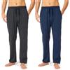 Timone Pantaloni Uomo Pigiama in 100% Cotone Caldo, Lunghi e Leggeri, Abbigliamento da Notte, Tinta Unita e Fantasia a Quadri, con Tasche Laterali TPP-001 ((2Pack) Blu Scuro/Antracite, 3XL)