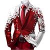 pvucpot Giacca natalizia da uomo, blazer di Natale, con stampa natalizia, slim fit, giacca a maniche lunghe, per feste