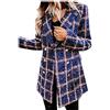 IQYU Trench - Cappotto da donna elegante, a quadretti, invernale, a maniche lunghe, in lana, con risvolto, classico, blazer a quadri, da lavoro, da donna, in lana, per autunno e inverno