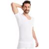 FINN Maglia Intima Anti-Sudore Uomo con Scollo a V e Assorbenti Ascellari Contro Sudorazione Eccessiva - Canottiera con Protezione Garantita Contro Macchie di Sudore e Cattivo Odore Bianco S