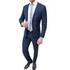 Evoga Abito Completo Uomo Sartoriale Smoking Vestito Elegante Formale Cerimonia (50, Blu Scuro A Quadri)