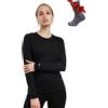Merino.tech Maglia Termica Donna Lana Merinos - 100% Lana Merino + Calzini