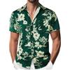 Danfiki Camicia Hawaiana Uomo a Maniche Corte Collo Button-Down Stampa Fiori