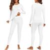 Ekouaer Intimo Termico Donna Completo Maglia Termica Manica Lunga e Pantalone Caldo Pigiama Invernale Sci Set Corsa Palestra，S-XXL