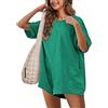 Sukiglam Jumpsuit Donna Elegante Manica Corta Allentata Tutina Reversibile Tuta Intera Casual Salopette Estiva Corta Spiaggia Jumpsuits con Tasche Vacanza Outfits