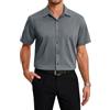 HISDERN Camicia Maniche Corte Uomo Camicia Uomo Elegante Formale Camicie da Uomo Camicia Estiva Casual Regular Grigio 3XL