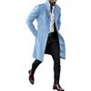Fulidngzg Soprabito Uomo Doppiopetto Business Lana Giacca Slim Fit Elegante Colletto Risvolto Spolverino Casual Sottile Cappotto Lavoro Lungo Soprabito Outerwear Invernale