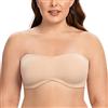 CASOLACE Donna Reggiseno Senza Spalline Multifunzione con Ferretto Beige Pallido 3C