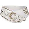 JasGood Cintura elastica da donna vintage larga con borchie elasticizzata, cintura, carnevale, cosplay, Bianco, 105cm: Für Taillengröße 105cm-116cm