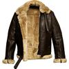 Shopoyn Giacca da aviatore RAF B3 in pelle di pecora con vera pelliccia di shearling, bomber da volo, giubbotto invernale WW2 - Nero e Marrone, Marrone, M