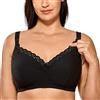 Gratlin Reggiseno Allattamento Cotone maternità Senza Ferretto Morbido Taglie Forti Nero 6F