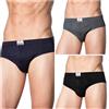 marcLuis - Slip in Puro Cotone Jersey Pettinato, Confezione da 6 Pezzi, Colore: Assortito Colorato (2Blu, 2Nero, 2Grigio), Taglia : M