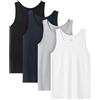 LAPASA Pacco da 4 Canotte 100% Cotone Uomo vestibilità Rilassata M36 - Abbigliamento Sportivo Canottiere Palestra Allenamento Sport Smanicato Oversize