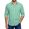 Enlision Camicia Quadri Uomo a Maniche Lunghe a Quadri Verde e Bianco Camicie Casual da Uomo Elegante con Tasche Collo Botton-Down Regular Fit Taglie Forti L