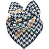 Prettystern 65cm mano arrotolata sciarpa di seta foulard di seta con motivo pied-de-poule unisex donna uomo 06 blu verde