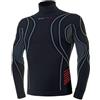 BIOTEX Lupetto Hightech per Ciclismo e Running, Senza Cuciture, Maglia Termica a Collo Alto con 4 Zone di Compressione, Nero