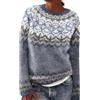 Generic Maglia Islandese Donna, Maglia Norvegese Donna Inverno Calda 2025 Maglia Donna Senza Cappuccio Maglione Top Taglia Grande Mohair Maglia Jacquard Irlandese Maglione Elegante Con Motivo a Intreccio