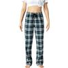 AIRIKE Donna Pantaloni Lungo Pigiama Cotone Pantaloni Morbidi a Quadretti con Tasche