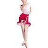 Happy Cherry Ragazze Completi da Danza Latina 2 Pezzi Bambina Body Ballo Senza Maniche e Minigonna Irregolare con Volant Costume da Tango per Samba Salsa Rumba Performance