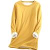 Generic Maglia Sottogiacca Donna-Felpe Foderate da Donna, Casual, Girocollo, in Pile, A Maniche Lunghe, Termiche, Abbigliamento Invernale 2024 (Yellow, S)