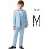 QUELDRA Completo da Ragazzo Abito Aderente con Blazer, Gilet, Pantaloni, Bretelle e Papillon Abiti da Festa di Nozze 4-14 Anni