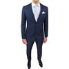 Evoga Abito Completo Uomo Sartoriale Class Elegante Vestito Smoking Formale Cerimonia (52, Blu Scuro)