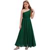 Freebily Vestito da Cerimonia Bambina Chiffon Vestito da Principessa Elegante Monospalla Maxi Abito da Sposa Damigella d'Onore Matrimonio Abito Lungo Festa di Compleanno Sera