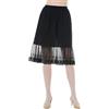 BEAUTELICATE Sottogonna Donna Lunga Corto Sottoveste a Gonna Cotone Antistatico Vita Elastica Mezza Gonna per Donna con Pizzo S-2XL (Nero - 60cm, M)