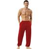 HOEREV Uomo Donna Super Soft Yoga Pantaloni Taiji Lounge Pant, Rosso, XL