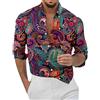 Generic Camicie da uomo per crociera in spiaggia, stile tropicale hawaiano, con palme, casual, divertenti, con bottoni, a maniche corte, grafica estiva dei Caraibi, con fiori, flamingo, western, golf, per