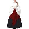 Generico Vestito Palazzo Elegante Medioevo Donna -Retro Victorian-Costume da Dama dell'800-Costume Carnevale Donna A-Line -Carnevale Veneziano-Abito Masquerade Lolita Party Festa da Ballo Halloween Vestiti