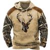 kewing Uomo Cervo Caccia 3D Stampato Felpa con Cappuccio Felpe Unisex Manica Lunga Streetwear Casual Pullover Giacca