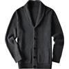 ZHILI Cardigan di Spessore Slim Fit Casual del Collo di Scialle degli Uomini_Dark Grey_Medium
