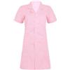 Freebily Camice Medico Donna Cotone Camici da Lavoro Manica Corta Camice Laboratorio Chimica con Tasche per Farmacista Erboristeria Ospedaliero Sanitario Bianco/Rosa/Blu Rosa XXL