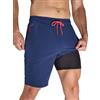 Arcweg Costume da Bagno Uomo, Pantaloncini Lunghi 2 in 1 con Doppia Fodera Traspirante e Asciugatura Rapida, con Tasche e Coulisse Regolabile, per Mare, Surf e Nuoto