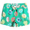 maamgic Costume Bambino a Rapida Asciugatura con Fodera in Rete, Costume da Bagno con Tasche e Coulisse Regolabile, da 2-16 Anni, Spiaggia e Piscina, Verde con Ciambella, 8 Anni