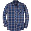 JupiterSecret Camicia in Flanella da Uomo, a Maniche Lunghe, Camicia a Quadri, Vestibilità Normale, con Collo Button Down e Tasca sul Petto, grigio blu, M
